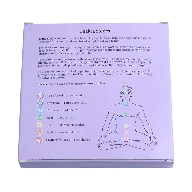 TGS Gems 7 Chakra Stones set - Reiki Healing Crystal With Engraved Chakra Symbols - Image 5